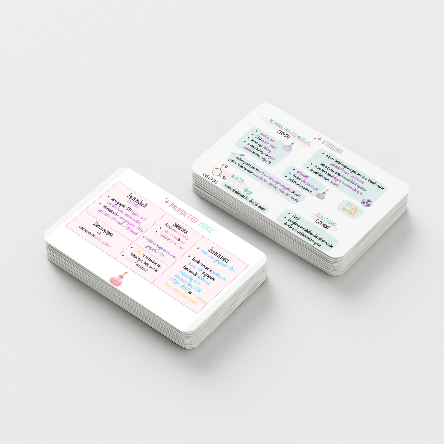 FLASHCARDS CHIMIE ORGANICĂ (hidrocarburi + comp. org. cu funcții simple)